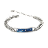 ZG Stainless Steel Bracelet Moon Enamel Glaze Curved Bracelet Jewelry