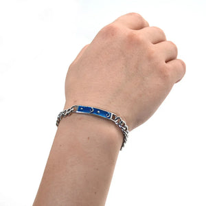 ZG Stainless Steel Bracelet Moon Enamel Glaze Curved Bracelet Jewelry