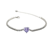Women's Heart-shaped Zircon Gemstone Bracelet