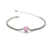Women's Heart-shaped Zircon Gemstone Bracelet