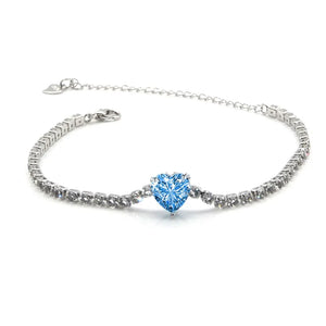 Women's Heart-shaped Zircon Gemstone Bracelet