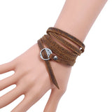 Bohemian Multilayer Charm Leather Bracelet Bangle Unisex Jewelry