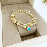 Retro Devil's Eye Charms Bracelet U-shaped Chain Jewelry