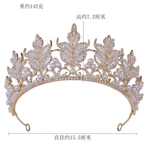 ZG1312 Princess Pearls Crystal Tiaras Crown