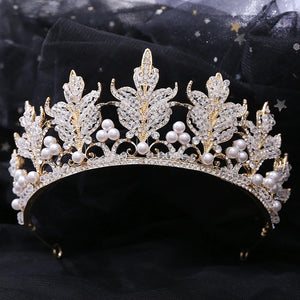 ZG1312 Princess Pearls Crystal Tiaras Crown