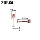 4PCS CZ Arrow Pendant Inlay Zircon Spacers Charms Beads DIY Jewelry Making