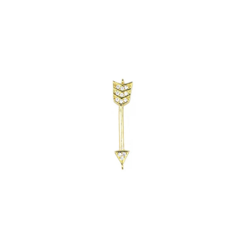4PCS CZ Arrow Pendant Inlay Zircon Spacers Charms Beads DIY Jewelry Making
