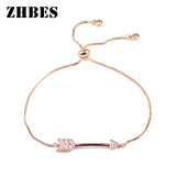 4PCS CZ Arrow Pendant Inlay Zircon Spacers Charms Beads DIY Jewelry Making