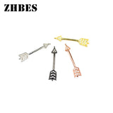 4PCS CZ Arrow Pendant Inlay Zircon Spacers Charms Beads DIY Jewelry Making
