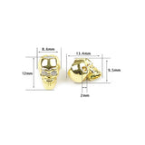 4PCS Zircon Metal Skull Pendant Spacers for Jewelry Making