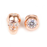 4PCS Zircon Metal Skull Pendant Spacers for Jewelry Making
