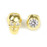 4PCS Zircon Metal Skull Pendant Spacers for Jewelry Making
