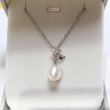 ZHBORUIN 18K Plating Pearl Pendant Necklace Flowers Leaves
