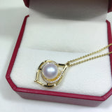ZHBORUIN Freshwater Pearl Pendant Necklace Vintage Charm Chain Woman Girl Gift