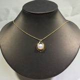 ZHBORUIN Freshwater Pearl Pendant Necklace Vintage Charm Chain Woman Girl Gift