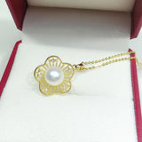 Freshwater Pearl Flower Choker Necklace Pendant For Women Party Jewelry
