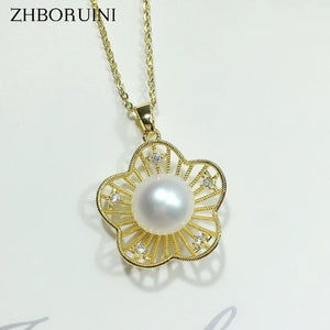 Freshwater Pearl Flower Choker Necklace Pendant For Women Party Jewelry