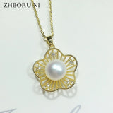 Freshwater Pearl Flower Choker Necklace Pendant For Women Party Jewelry