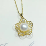 Freshwater Pearl Flower Choker Necklace Pendant For Women Party Jewelry