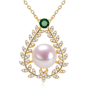 ZHBORUIN 14k Filled Choker Pendant Pearl Necklace Jewelry