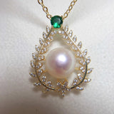 ZHBORUIN 14k Filled Choker Pendant Pearl Necklace Jewelry