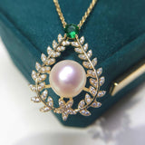 ZHBORUIN 14k Filled Choker Pendant Pearl Necklace Jewelry