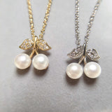 Cherry Pearl Pendant Natural Freshwater Pearl Necklace Silver Jewelry Gift