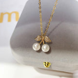 Cherry Pearl Pendant Natural Freshwater Pearl Necklace Silver Jewelry Gift