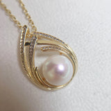 ZHBORUIN Freshwater Pearl Pendant 14K Plated Necklace Women's Jewelry