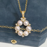 Freshwater Pearl Necklace Mini Pearl Jewelry Wreath Pendant Chain