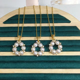 Freshwater Pearl Necklace Mini Pearl Jewelry Wreath Pendant Chain