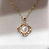 Natural Freshwater Pearl Necklace Silver Jewelry Woman Gift