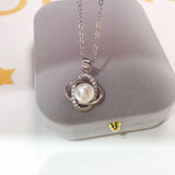 Natural Freshwater Pearl Necklace Silver Jewelry Woman Gift