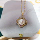 Natural Freshwater Pearl Necklace Silver Jewelry Woman Gift