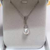ZHBORUIN Water Drop Pearl Pendant Freshwater Pearl Necklace
