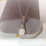 ZHBORUIN Water Drop Pearl Pendant Freshwater Pearl Necklace