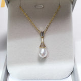 ZHBORUIN Water Drop Pearl Pendant Freshwater Pearl Necklace