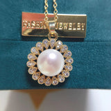 ZHBORUIN Flower Pearl Necklace Real Freshwater Pearl Pendant Jewelry