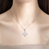 ZHBORUIN Zircon Rhombus Pearl Pendant Choker Necklace
