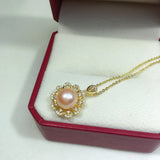 ZHBORUIN Freshwater Pearl Necklace 14k Plating Choker Pendant