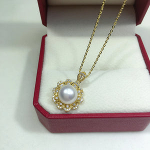 ZHBORUIN Freshwater Pearl Necklace 14k Plating Choker Pendant
