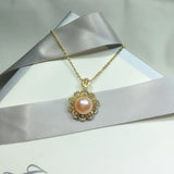 ZHBORUIN Freshwater Pearl Necklace 14k Plating Choker Pendant