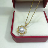 ZHBORUIN Freshwater Pearl Necklace 14k Plating Choker Pendant