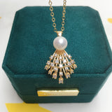ZHBORUIN Pearl Necklace 100% Natural 14k Women's Choker Pendant Jewelry