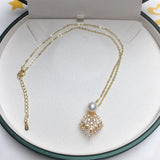 ZHBORUIN Pearl Necklace 100% Natural 14k Women's Choker Pendant Jewelry