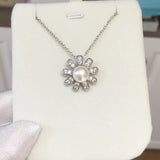 ZHBORUIN Daisy Pearl Pendant 925 Silver and 18K Plating Jewelry