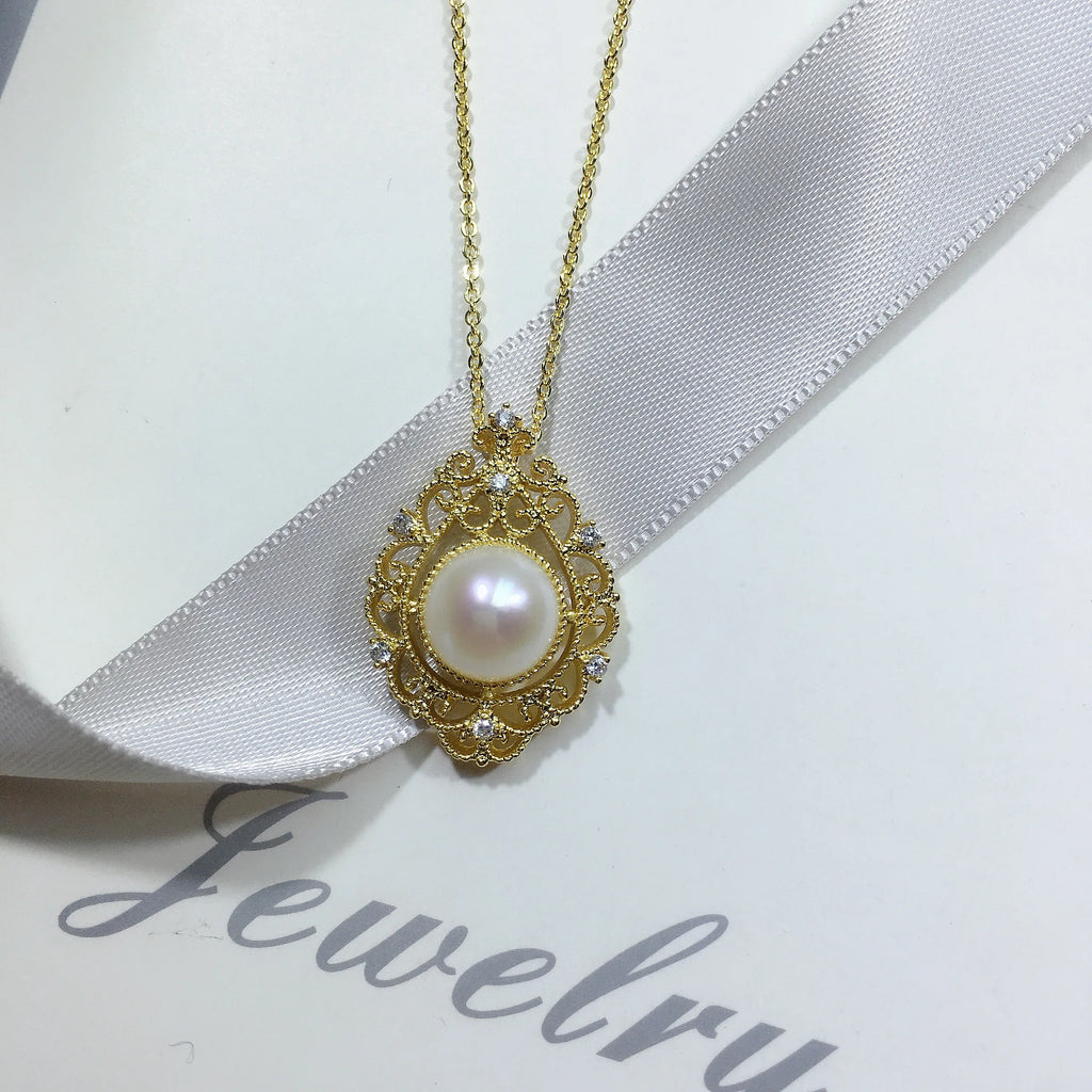 Natural Freshwater Pearl Pendant Vintage Pearl Necklace