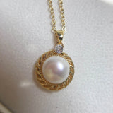 ZHBORUIN 14k Filled Choker Pendant Pearl Necklace