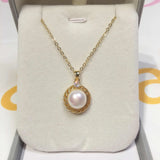 ZHBORUIN 14k Filled Choker Pendant Pearl Necklace