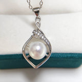 Genuine Pearl Pendant 925 Silver Choker Necklace